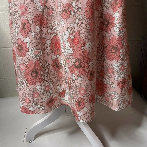 Ann Taylor LOFT Sz 8 Womens Silk Pink Floral Strapless Fit & Flare Short Dress - Picture 4 of 11